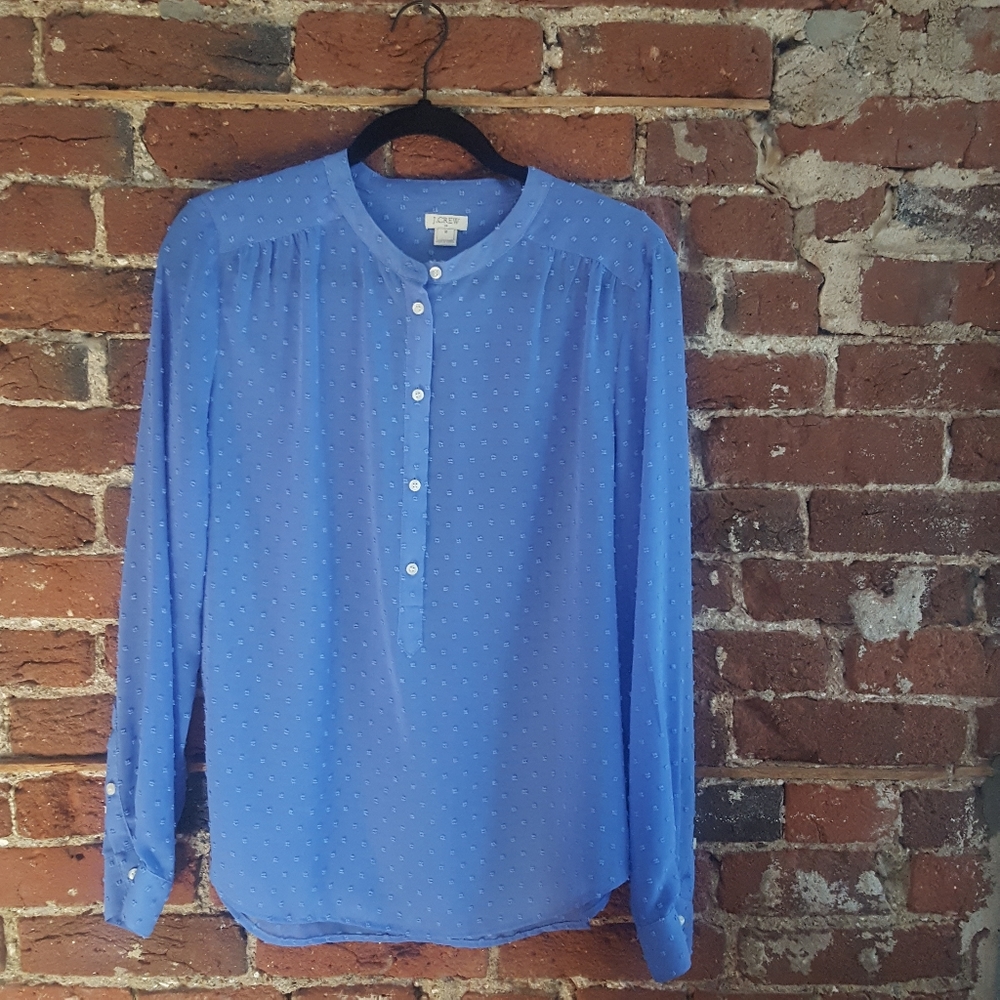 J. Crew Factory Clip Dot Chiffon Blouse NWOT